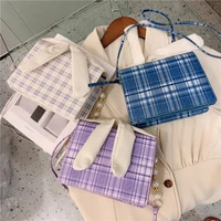hot sale 2021 women messenger bags fashion mini bag female pu leather small square bag checkered shoulder bags handbag