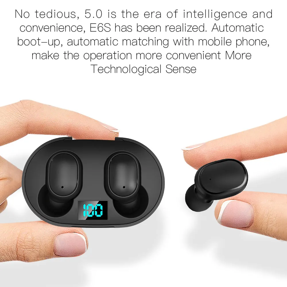 TWS Bluetooth Earphone Wireless phones Gaming Headset for Airdots Mini Earbuds with LED Display Huawei Xiaomi E6s | Электроника