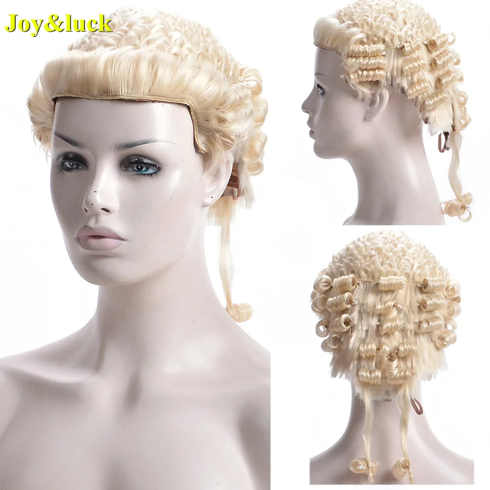Synthetic Women Lawyer Wig   613 Blonde  Attorney  Wig Hand Made Mullet Curly  High Quality Fiber Barrister  Female Wigs