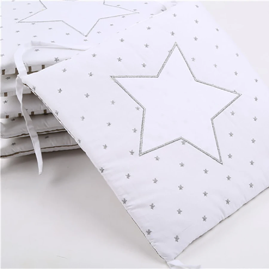 Детская кровать мягкая детская с бампером для детской комнаты звезды дизайн