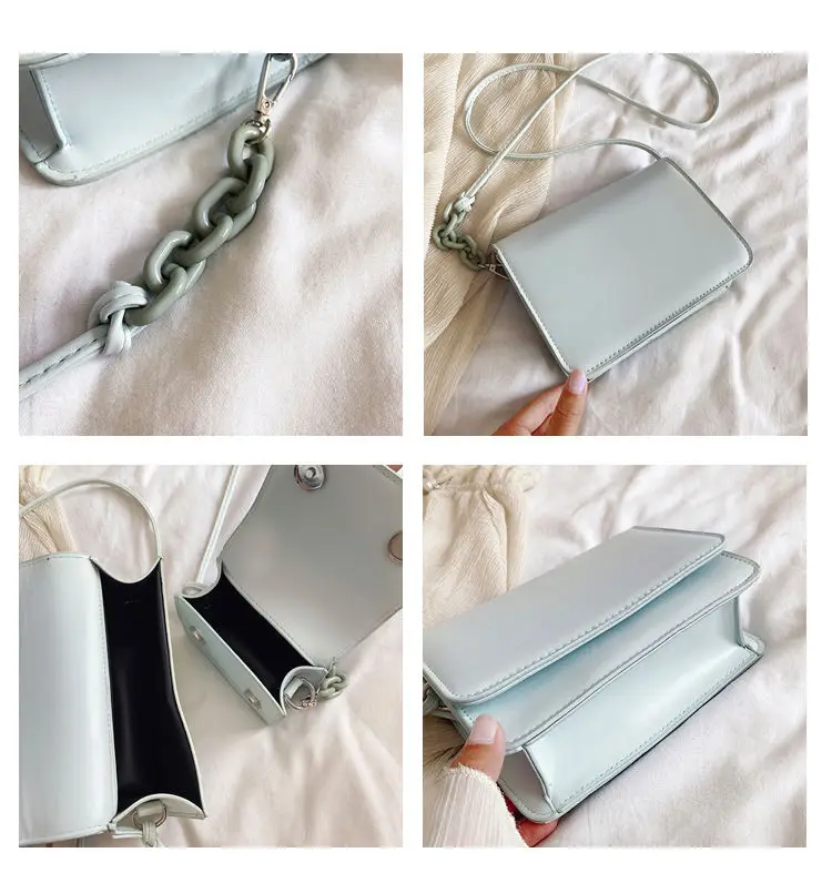 

Simple Fashion Women Chains Crossbody Bags Candy Color Ladies Small Square Shoulder Bag Female Evening Clutch Purse Handbags