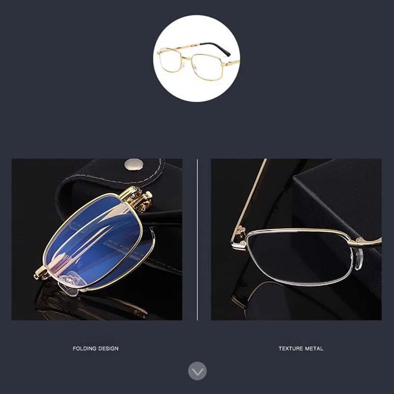 Складные очки для чтения с защитой от синего излучения мужские