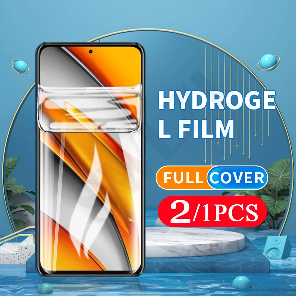 

2/1Pcs hydrogel film for Xiaomi POCO C3 F3 GT X3 X2 M3 M2 F2 pro pocophone F1 protective phone screen protector film Not Glass