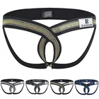 Мужское нижнее белье, эластичные дышащие сексуальные трусы Jock на бретелях для подтяжки бедер, сексуальное мужское нижнее белье с двойными трусиками Танга