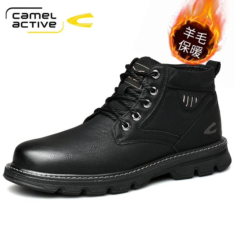 

Camel Active Brand Men Boots Big Size 44 Autumn Winter Mens Leather Fashion Sneakers Lace Up Outdoor Men Shoes Waterproof