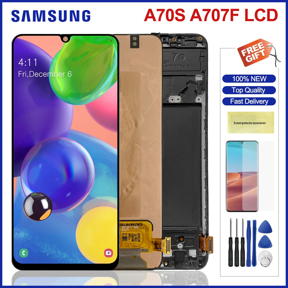 

Original A70S Lcd For Samsung Galaxy A70S LCD Touch Screen Digitizer Assembly Parts For Samsung A707 A707F A707W A707FN/DS Lcds