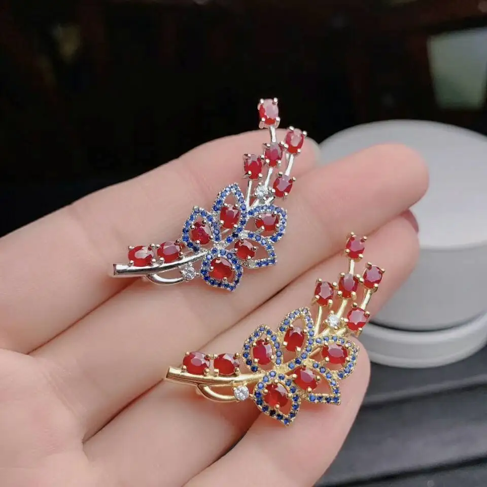 MeiBaPJ Роскошная натуральная голубь КРОВИ Рубиновая брошь кулон ожерелье 925 Чистое