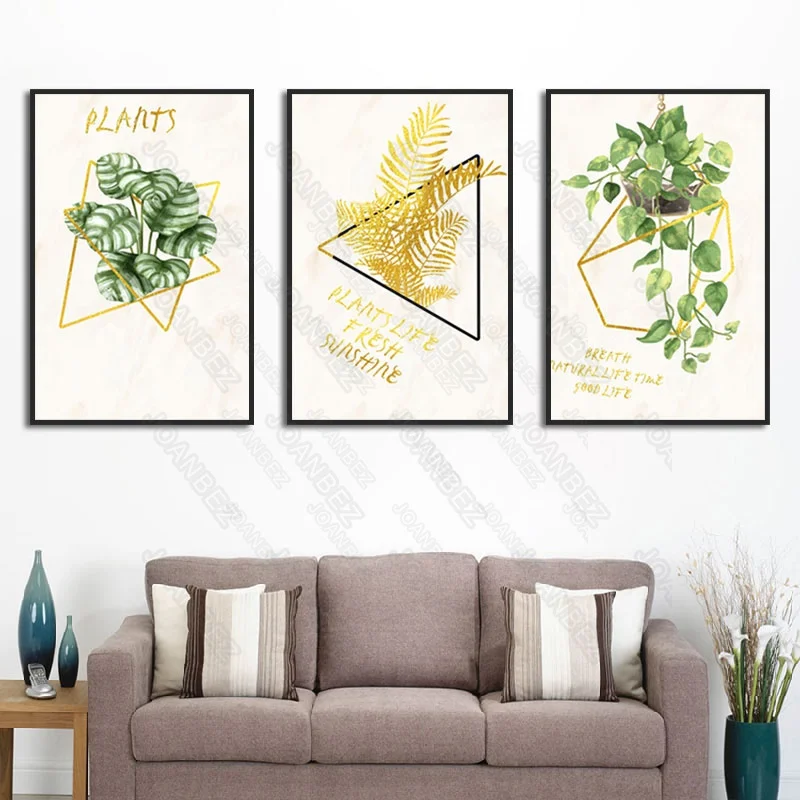 

Contemporary Canvas Material Painted Green Pattern White Background Frameless Painting Living Room Furniture Sofa Art Decoration