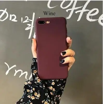 Простой однотонный чехол для смартфона мягкий силиконовый Iphone 6/6S/7 Plus Модный