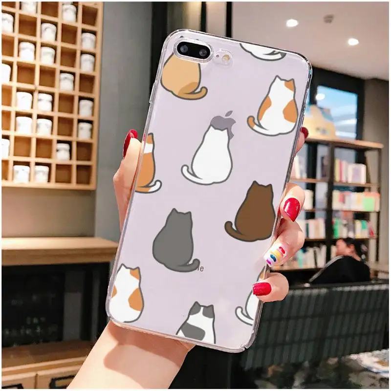 

Lovely Cartoon Cat Phone Case For iPhone X XS MAX 6 6s 7 7plus 8 8Plus 5 5S SE 2020 XR 11 11pro max Clear funda Cover