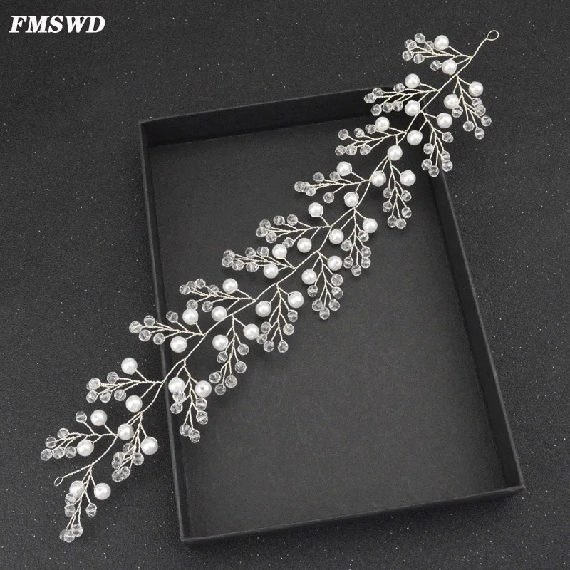 Роскошная повязка для волос в стиле барокко с серебряным жемчугом головной убор