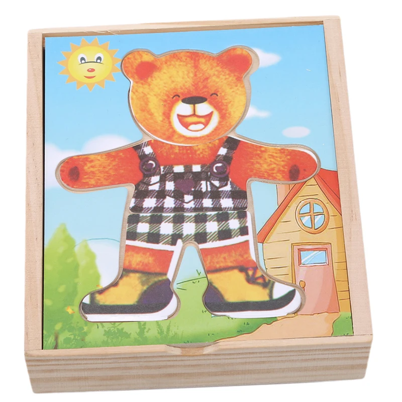 Детские игрушки трехмерные набор одежды с изображением деревянного медведя