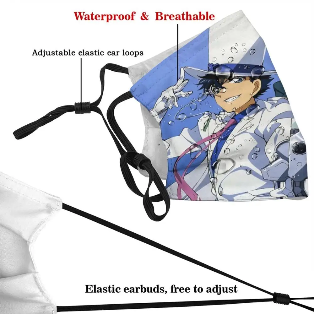 Kuroba Кайто Кид многоразовые лицевая маска против дымки Пылезащитная с фильтры для