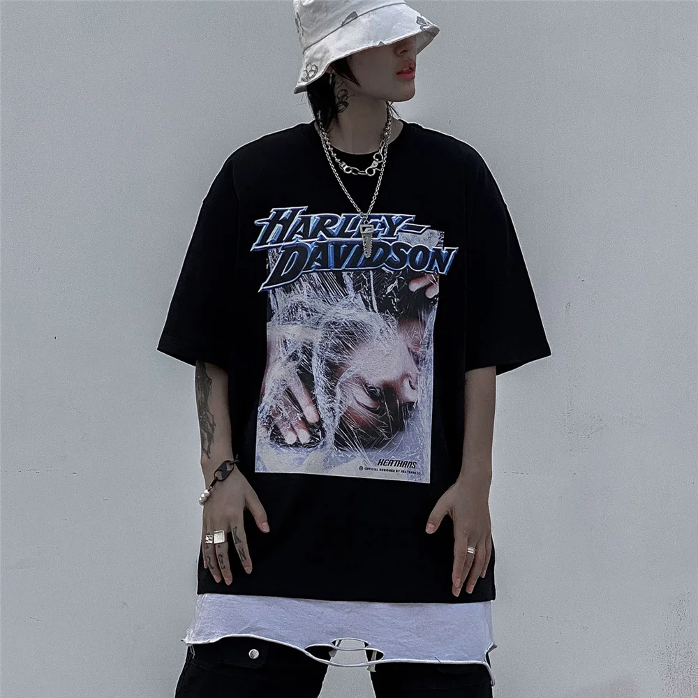 

LINDSEY SEADER T-Shirts Harajuku Hip Hop Streetwear Men's Oversized Print Tshirts Cotton Casual Summer Short Sleeve Tees Tops