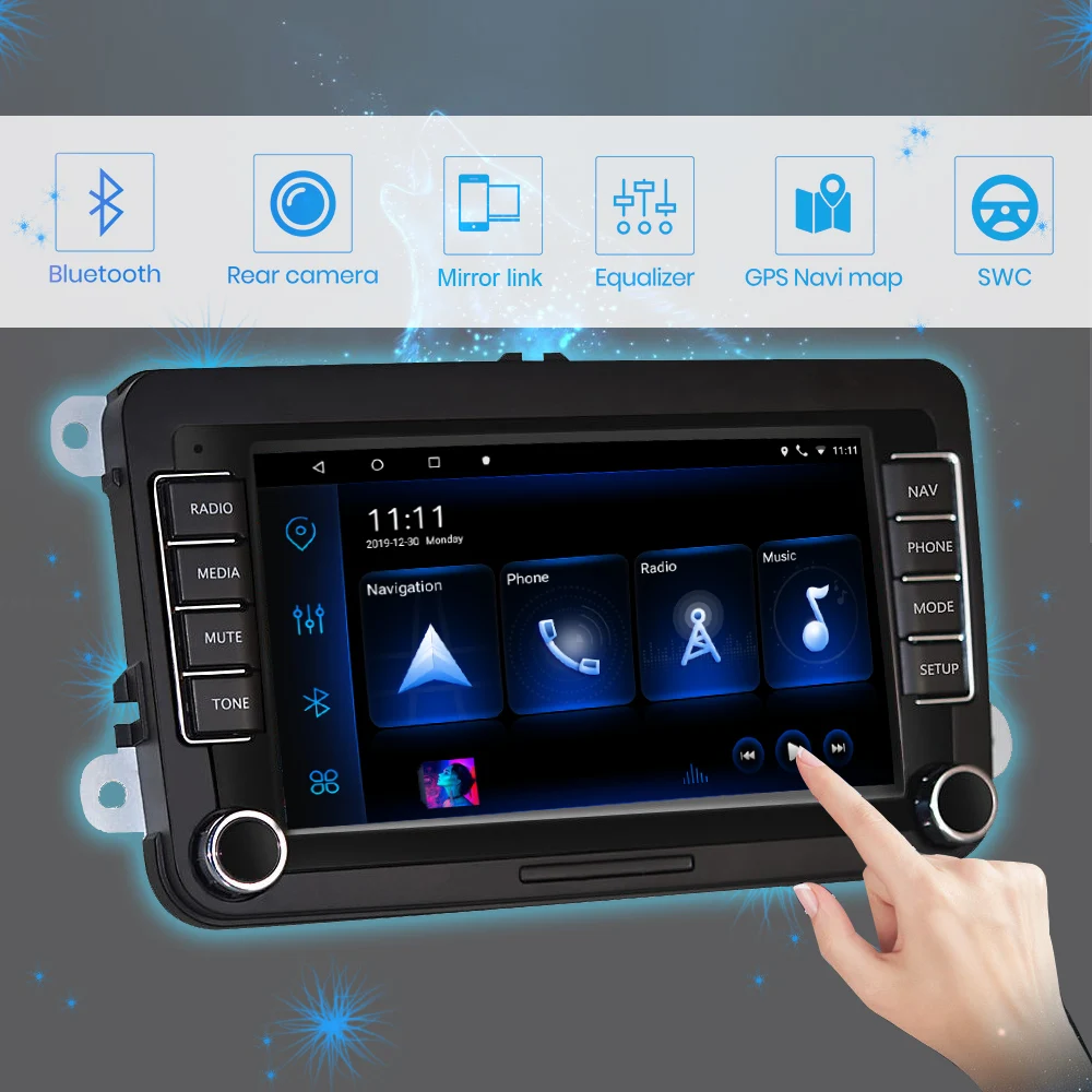 Автомобильный мультимедийный плеер 2 Din на Android с 7 "экраном Wi-Fi GPS навигацией