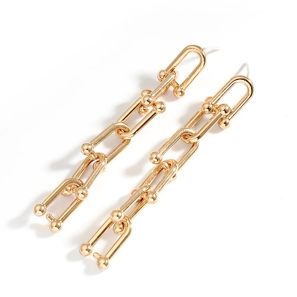 

New Metal Geometry Chain Earrings Irregular Punk Earrings for Women and Men 2020 Fashion Jewelry Gifts Dangle Earings