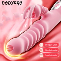 bodypro rabbit vibrator heating telescopic swing dildos vibrators g spot tongue licking clitoris stimulator sex toys for women
