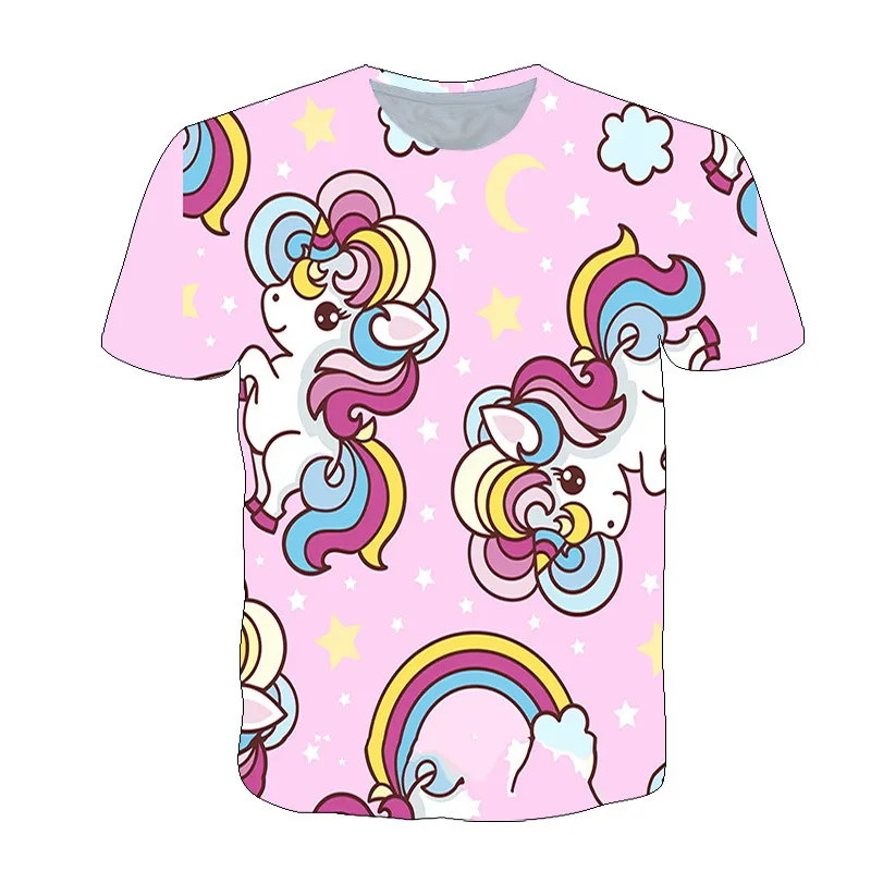 

Summer fashion kids boys and girls unicorn t-shirts kids boys short sleeved t-shirts baby kids tops girls' clothes