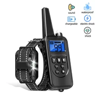 new electric dog training collar pet remote control waterproof rechargeable lcd display for all size beep shock vibration mode