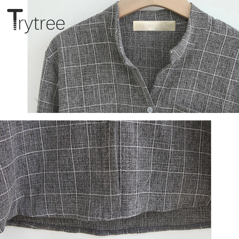 Весенняя женская блузка Trytree повседневная однобортная свободная Модная стильная