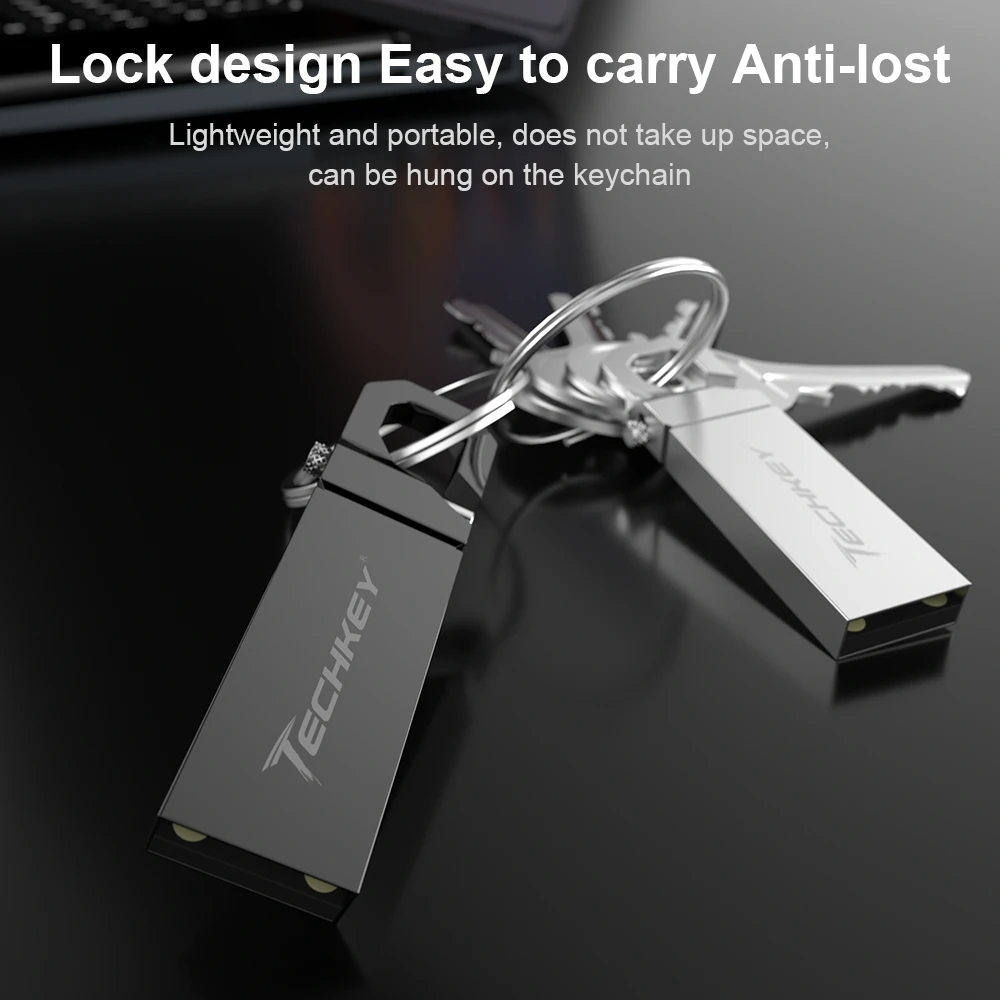 Usb флеш накопитель Techkey металлический серебристый 8 32 Гб|memory stick|u diskflash drive |