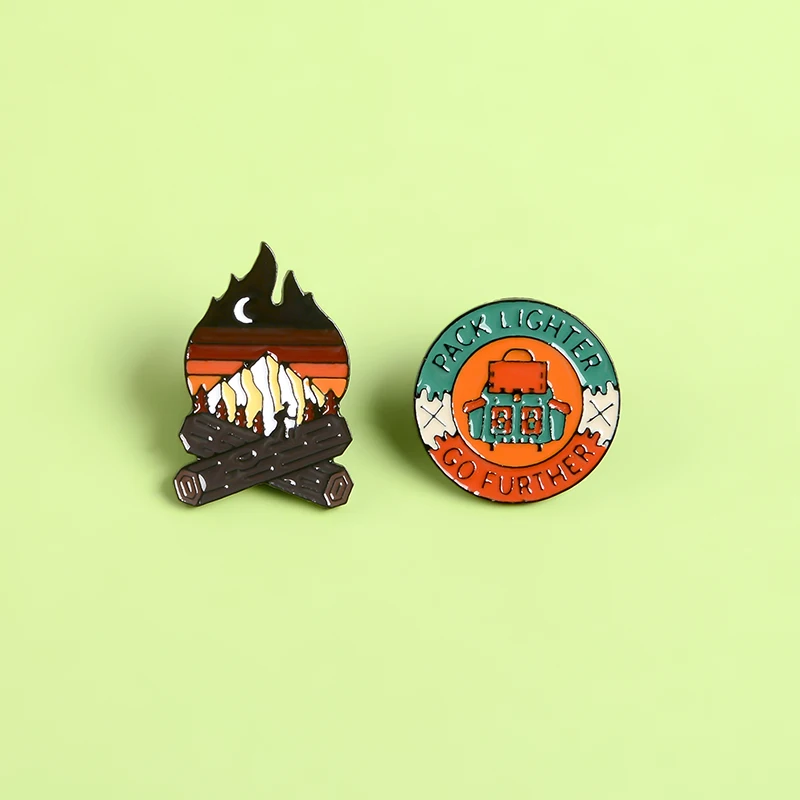 Значок на лацкан эмалированный для кемпинга | Украшения и аксессуары