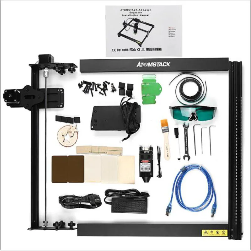 Лазерный гравировальный станок Atomstack A5 20 Вт с защитой глаз режущий плоттер