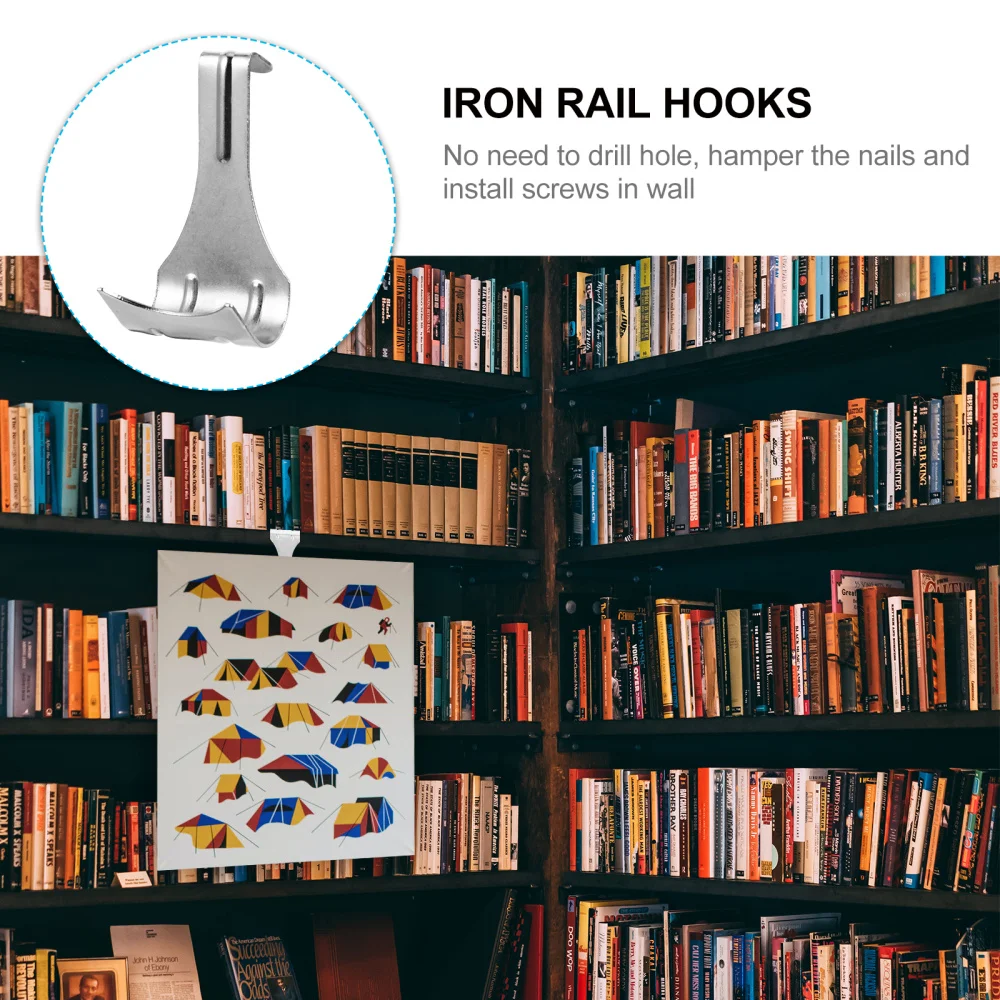 

20 Pcs 1 Set Hardened Rail Hooks Hanging Hooks S-shaped Backpack Hooks (Irony)