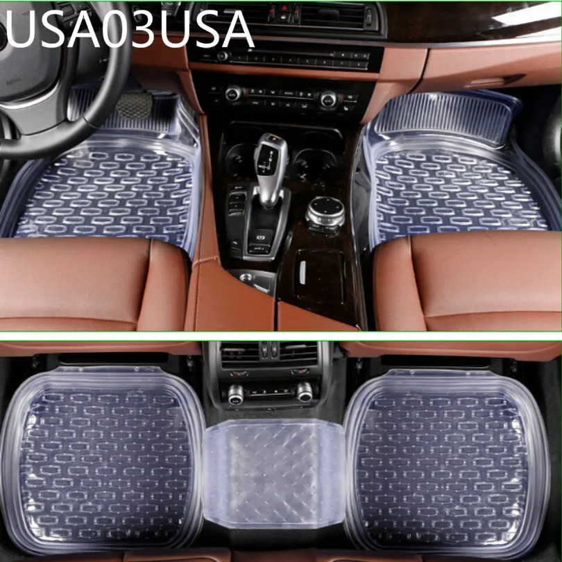 

Универсальные Нескользящие автомобильные коврики USA03USA 64*47 см, автомобильные коврики, автомобильный напольный коврик, прозрачный черный 5 ш...