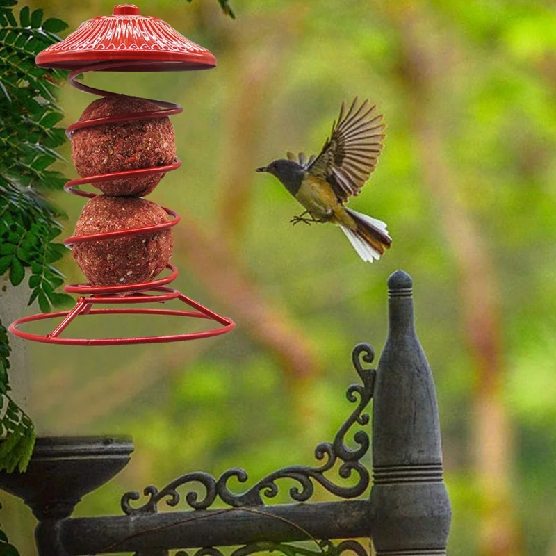 

Wild Bird Feeders,Red Round Roof, Birds Feeder Squirrel Proof quality and convenient High quality and comfort household products