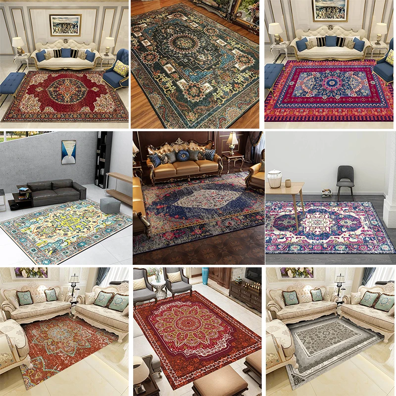 

Vintage Old Ohemian Pattern Carpets Living Room Home Decor Bedroom Rug Sofa Coffee Table Floor Mat Europe Study Persian Area Rug