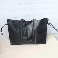 100 natural genuine leather handbags women shoulder bags large capacity shopper bag luxury simple female black cowhide tote bag