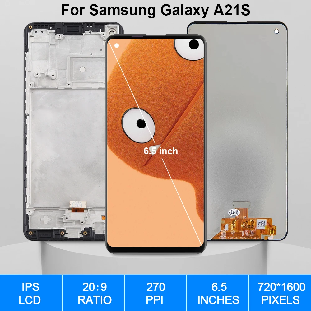 Pantalla t&aacute;ctil Original para Samsung A21S, piezas de repuesto de digitalizador LCD para Galaxy A21 S, A217F/DS-1