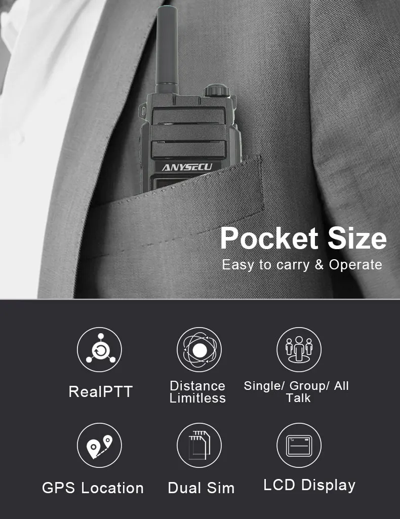 4G LTE быстрая связь PTT Walkie Talkie телефон две sim-карты gps один/группа/все расстояние вызова лимит(2 шт