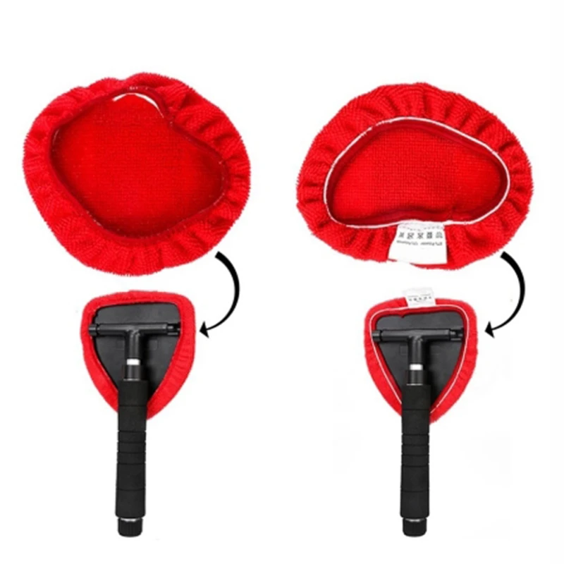 

Car Window Clean Brush Microfiber Fabric Adjustable Triangular Shape Car Cleaning Brush Lengthen Car Clean Tool