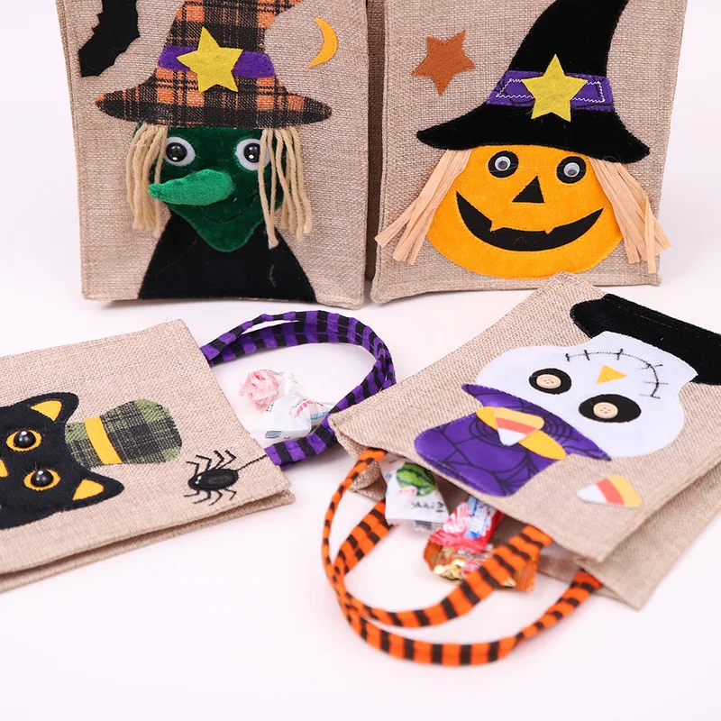 

Halloween Party supplies decorations cartoon pumpkin witch gift bag children party dress linen candy bag Cartoon sack candy box