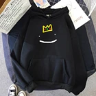 Толстовка Ranboo X с улыбающимся лицом и короной, толстовка аниме Dream SMP Merch для женщин и мужчин, толстовка большого размера с длинным рукавом Y2k Harajuku с улицами