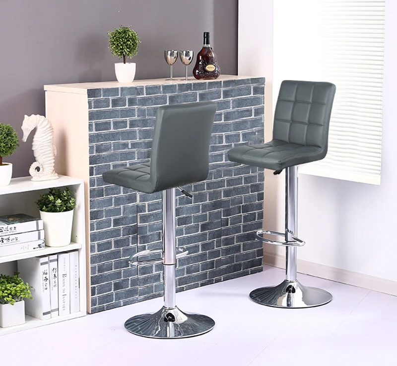 

Барные стулья 2 шт., высокий регулируемый стул для гостиной, кухни, Современная Поворотная мебель, мягкий стул, Скандинавская спинка, HWC