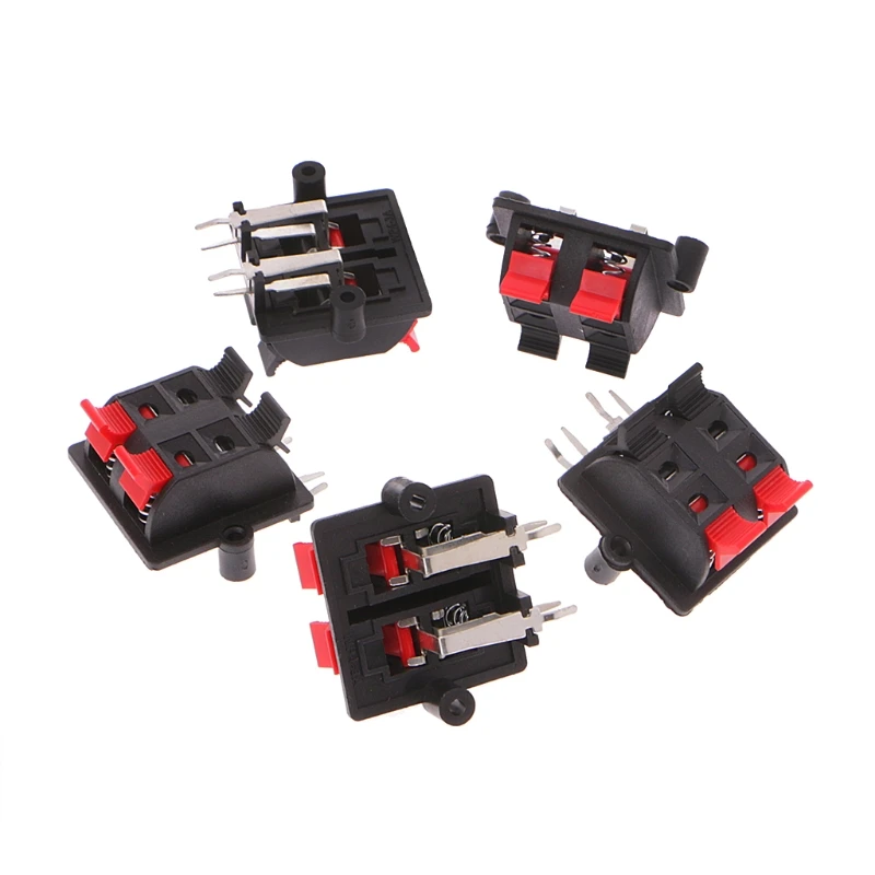 5 шт. двойной ряд 4 позиции кабельный зажим пуш-ап Тип Динамик терминал Панель