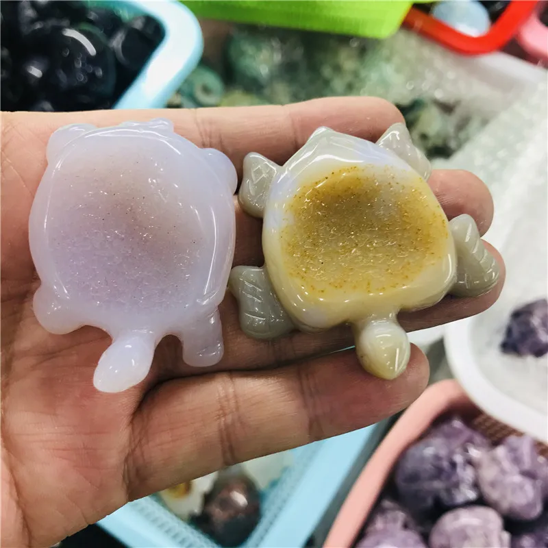 

Natural Crystal Tortoise Skull Hand Carved healing Healing Stone Specimen Small Home Decoration Crafts Decoration