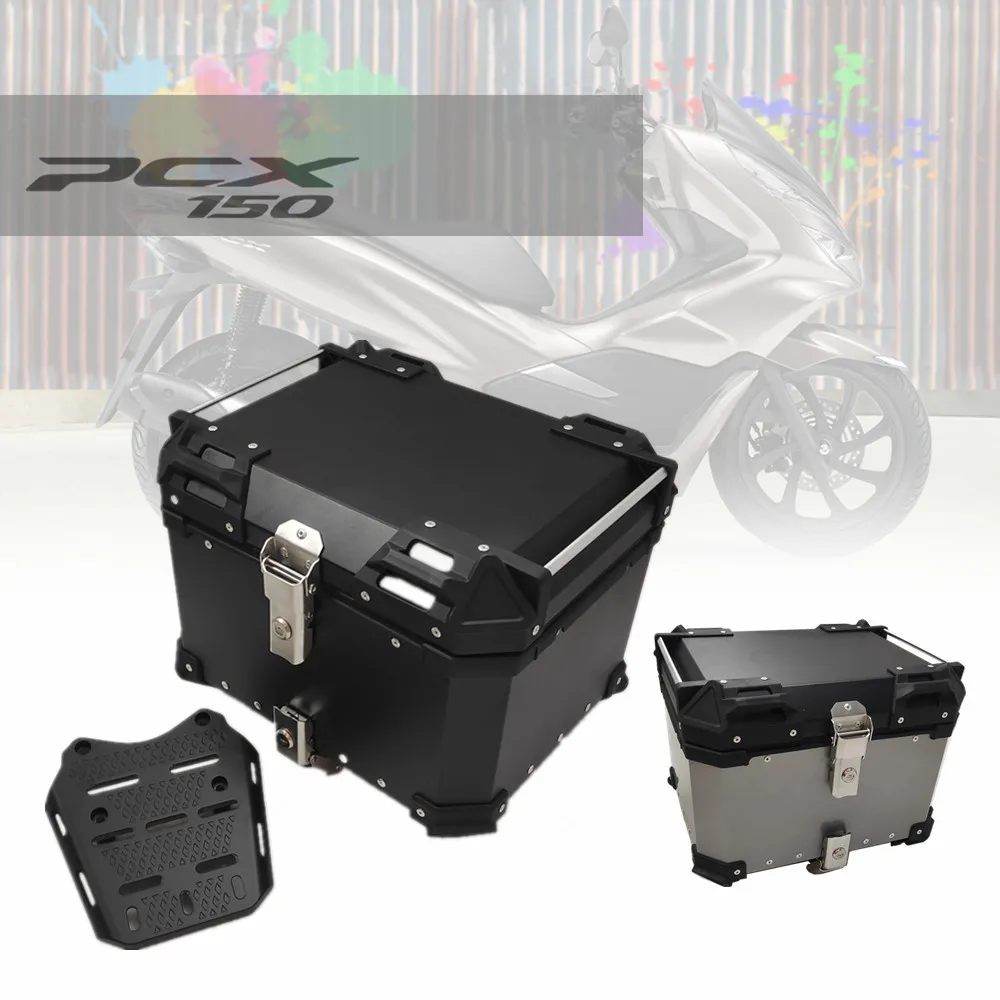 للبيع عالية الجودة لهوندا PCX 125 150 PCX150 PCX125 مربع خلفي حقيبة أمتعة خلفي جذع تخزين علوي مقاوم للماء صندوق سبائك الألومنيوم