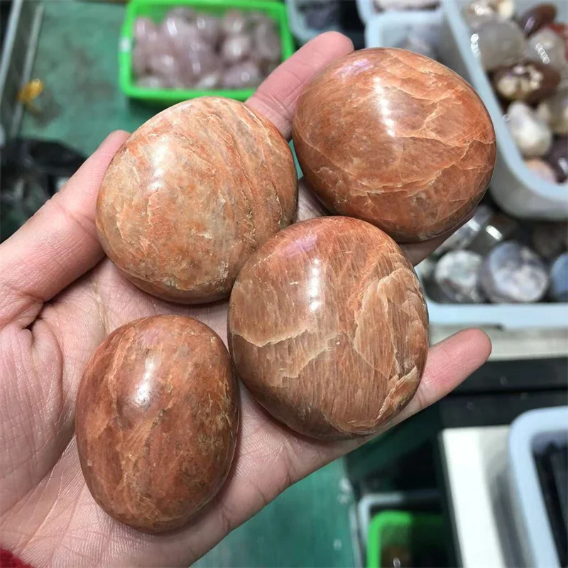 

Персиковый лунный камень, массажные пальмовые камни, натуральный полированный кварцевый кристалл, лечебные драгоценные камни, украшение д...