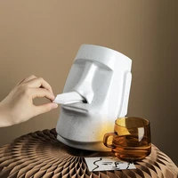 cutelife ins nordic head ceramics tissue box toilet desktop decor tissue holder kitchen living room bedroom tissue storage box