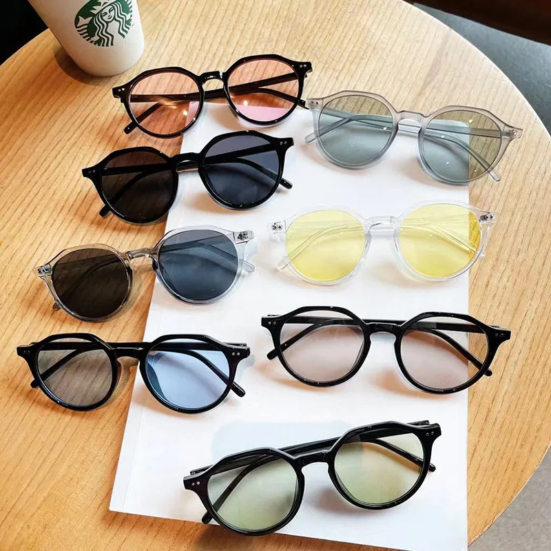 VWKTUUN Круглые Солнцезащитные очки женские винтажные большие солнцезащитные с