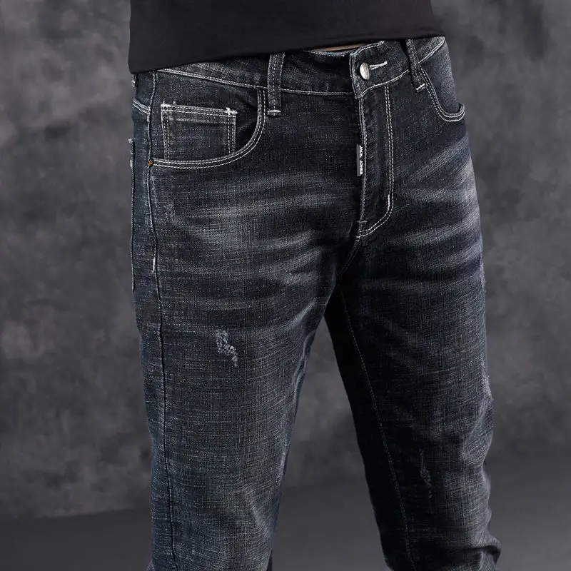 

New elastic jeans men's youth casual pants men's versatile Korean slim fit men's pants