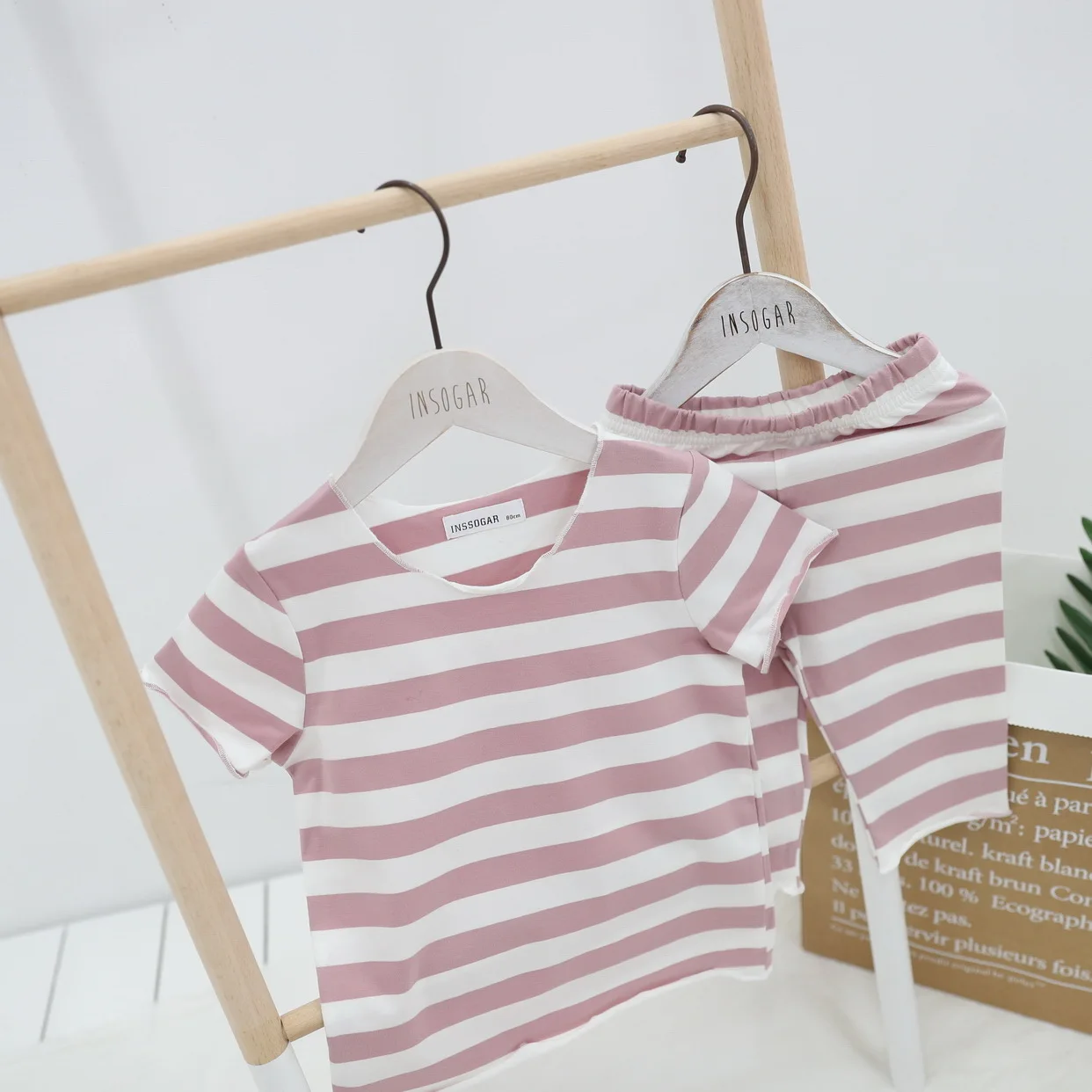 Детский пижамный комплект в полоску детская пижама из двух предметов летний