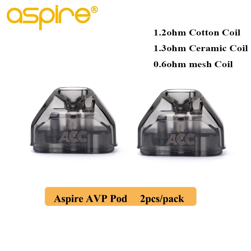 2 шт./упак. Aspire AVP Pod мл картридж для вейпа с хлопком 1 Ом/керамикой 3 Ом/испарителем