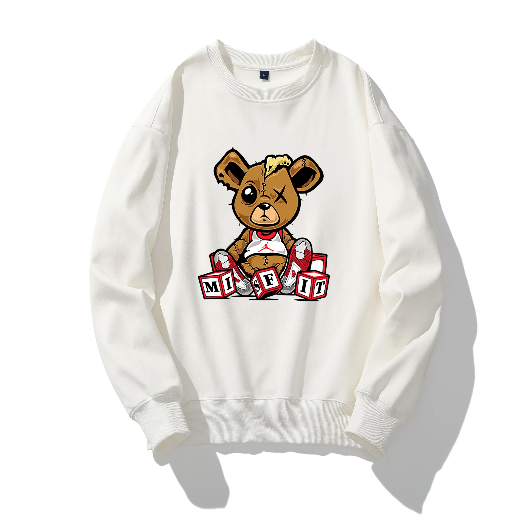 

2021 New Arrival Plus Size Hoodies Adult Unisex Cute Teddy Print Sweatshirt Men Fashion Streetwear Graphic Mens Clothing