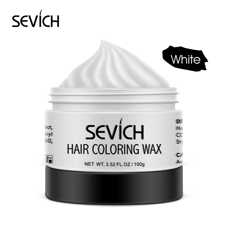 White Sevich 9 цветов цвет волос унисекс восковая Временная Краска для волос сильная фиксация одноразовые пастельные динамические прически черный цвет волос крем - Цвет: White