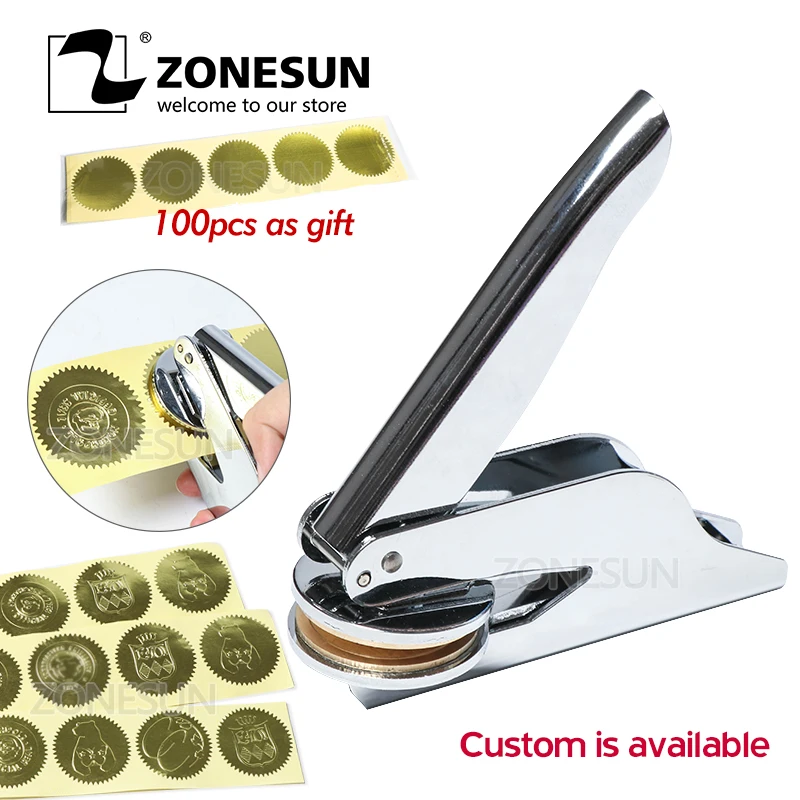 ZONESUN пользовательские латунные тиснение штамп логотип персонализированная печать для тиснения штамп для письма Свадебный конверт для документов пригласительная карта